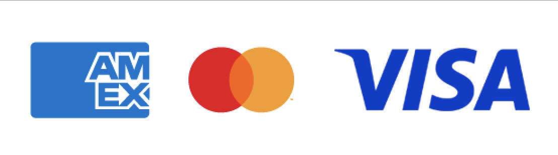 We accept American Express, Mastercard, and Visa